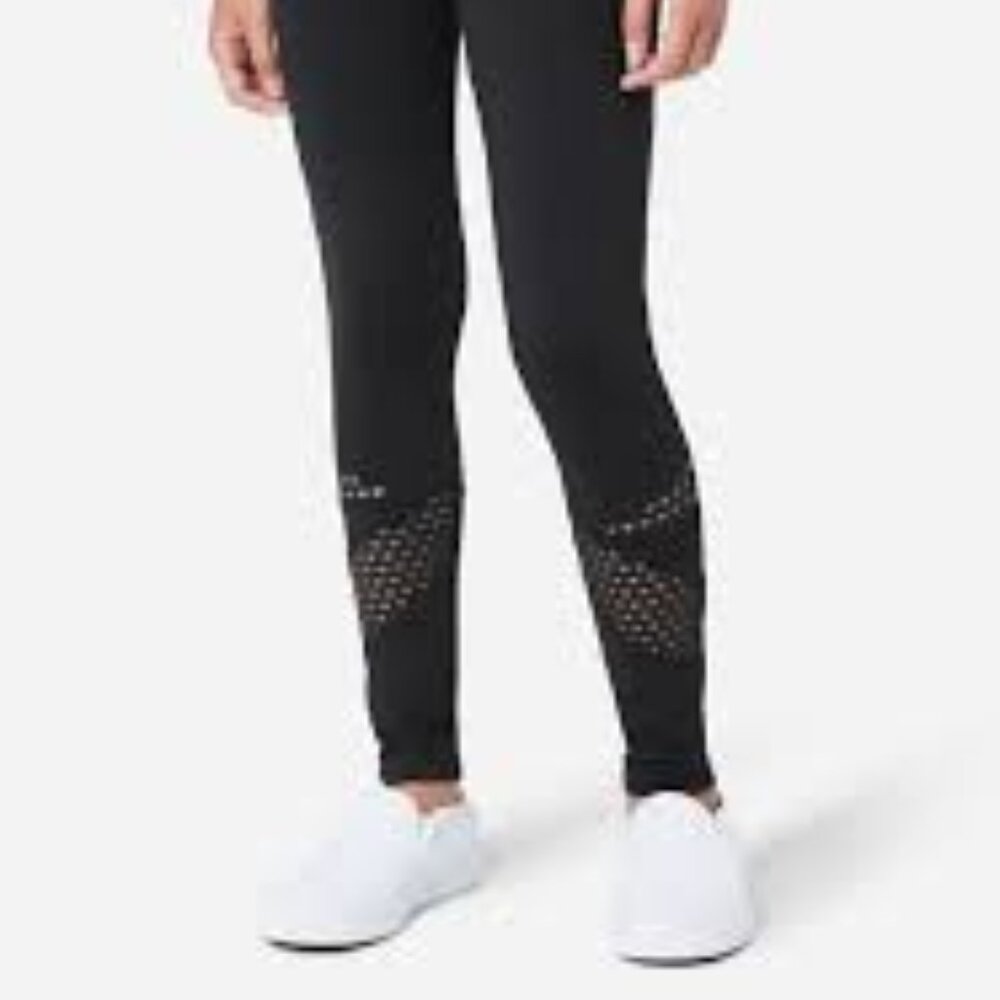 PICK 3/$20 Justice Mesh Cutout Full Length Black Leggings Girls Size 12/14 #3276